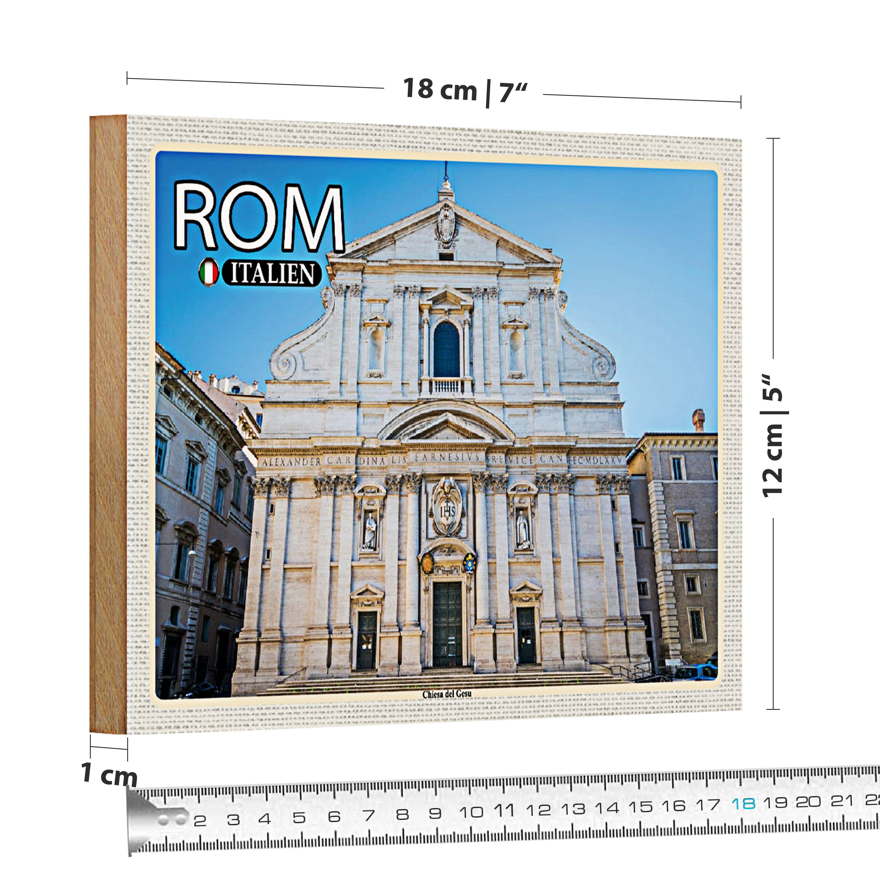 Roomando Holzbild Reise Rom Italien Chiesa del Gesu 18x12cm
