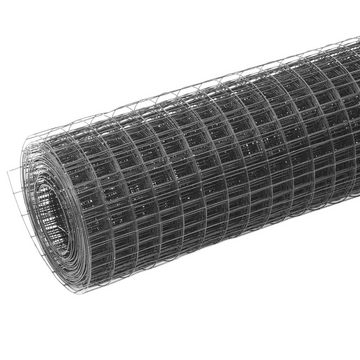 vidaXL Gartenzaun Drahtzaun Stahl mit PVC-Beschichtung 10x0,5 m Grau, (1-St)
