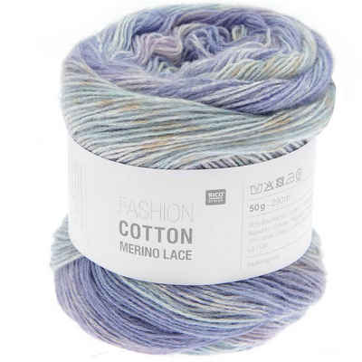 Rico Design Wolle Fashion Cotton Merino Lace, 50g Lacegarn Häkelwolle, 290,00 m (Lacewolle aus Baumwolle und Merinowolle, Farbverlaufsgarn, Farbverlaufswolle), reines Naturfasergarn