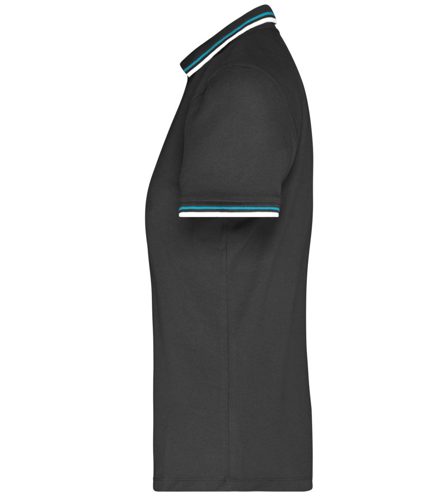 James & Nicholson Poloshirt Doppelpack Damen Polo-Shirt coldblack mit UV-Schutz JN965 (Spar-Set, 2er-Pack) Kontraststreifen an Kragen und Ärmel