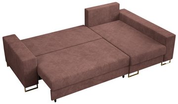 MKS MÖBEL Ecksofa DORIAN, L-Form Couch mit Schlaffunktion, Modern Stil, lose Kissen