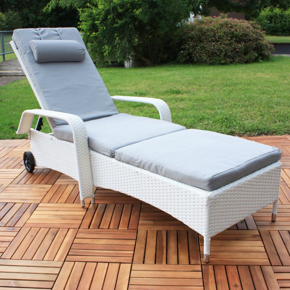 Mucola Gartenliege Rattan Sonnenliege Gartenliege Polyrattan günstig online kaufen