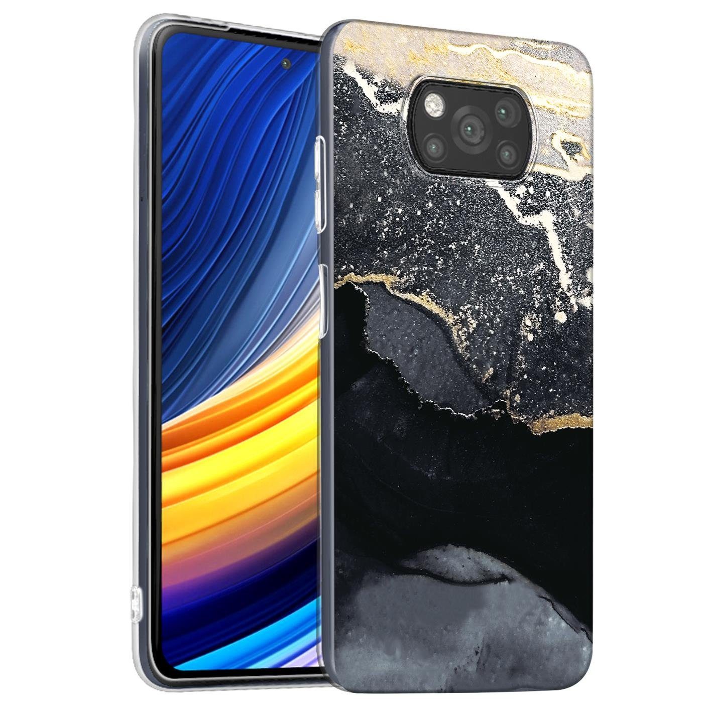 CoolGadget Handyhülle Marmor Slim Case für Xiaomi Poco X3 Pro 6,67 Zoll, Hülle Dünne Silikon Schutzhülle für Poco X3 Pro, Poco X3 Hülle