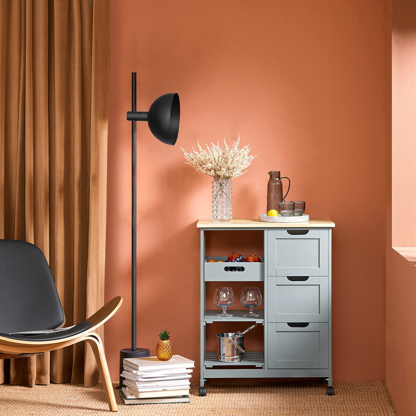 SoBuy Küchenwagen FKW79, Beistellwagen, Ordnungswagen, mit abnehmbarem Tabl günstig online kaufen