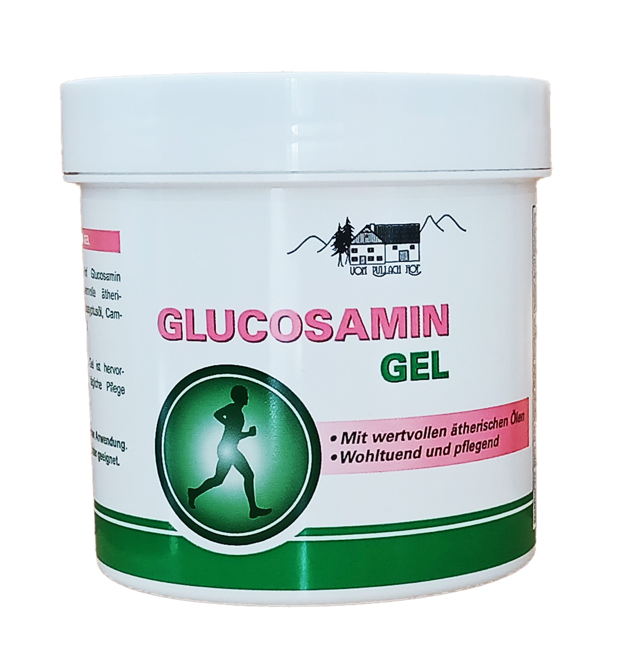 vom Pullach Hof Körpercreme GLUCOSAMIN GEL 250ml mit ätherischen Ölen Körpercreme Hautpflege 56, Körperpflege Hautcreme Haut Creme Eukalyptusöl Kampfer Fichtenöl