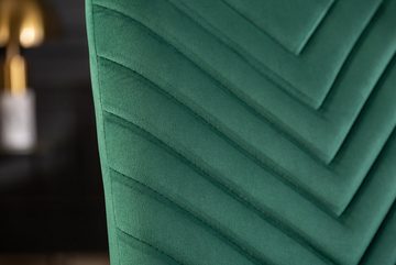 riess-ambiente Stuhl AMAZONAS grün / schwarz, Esszimmer · Samt · Metall · Retro