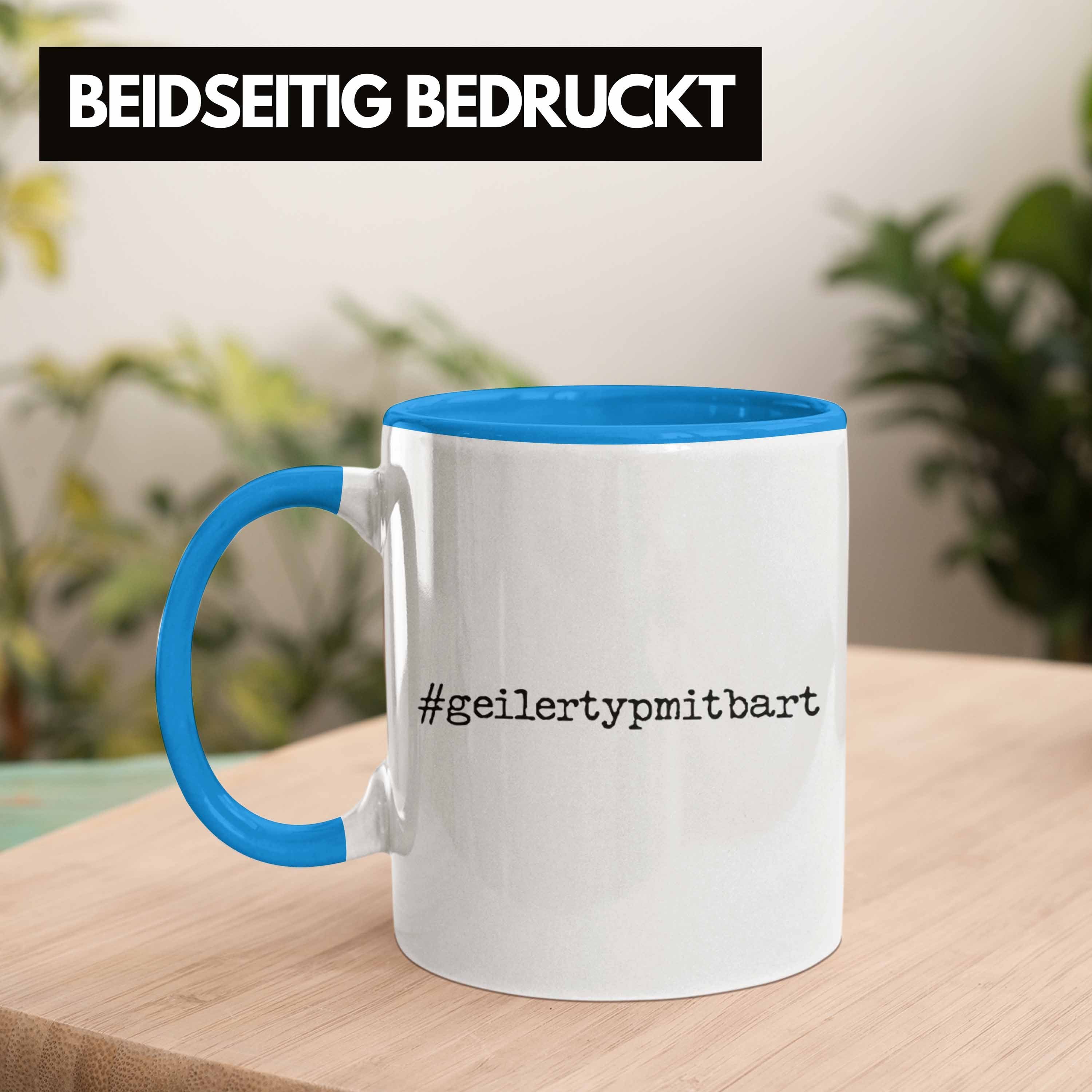 Bart Tasse Blau Geilertypmitbart Lustig - Trendation Bartträger Tasse Bart Trendation Geschenk