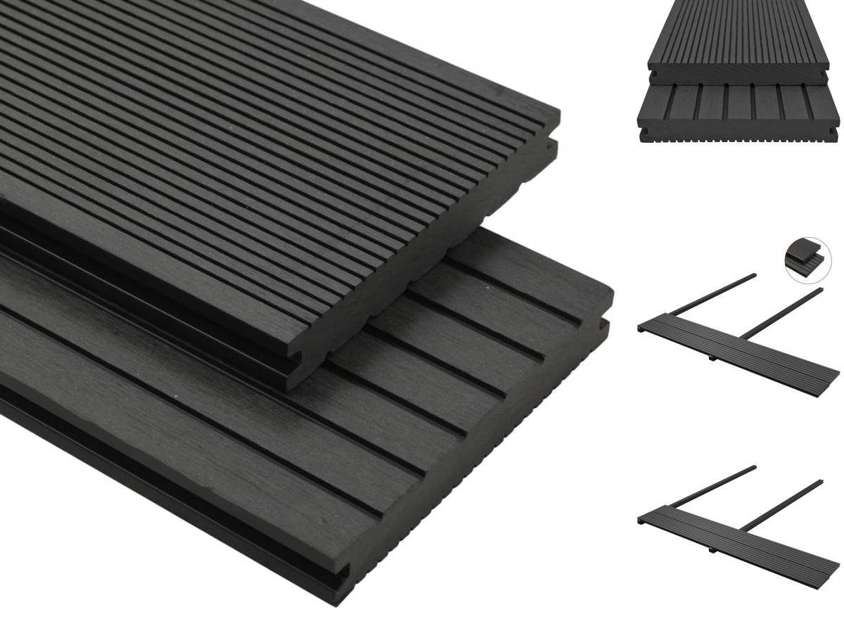 vidaXL Terrassendielen WPC Massive Terrassendielen mit Zubehör 20 m 22