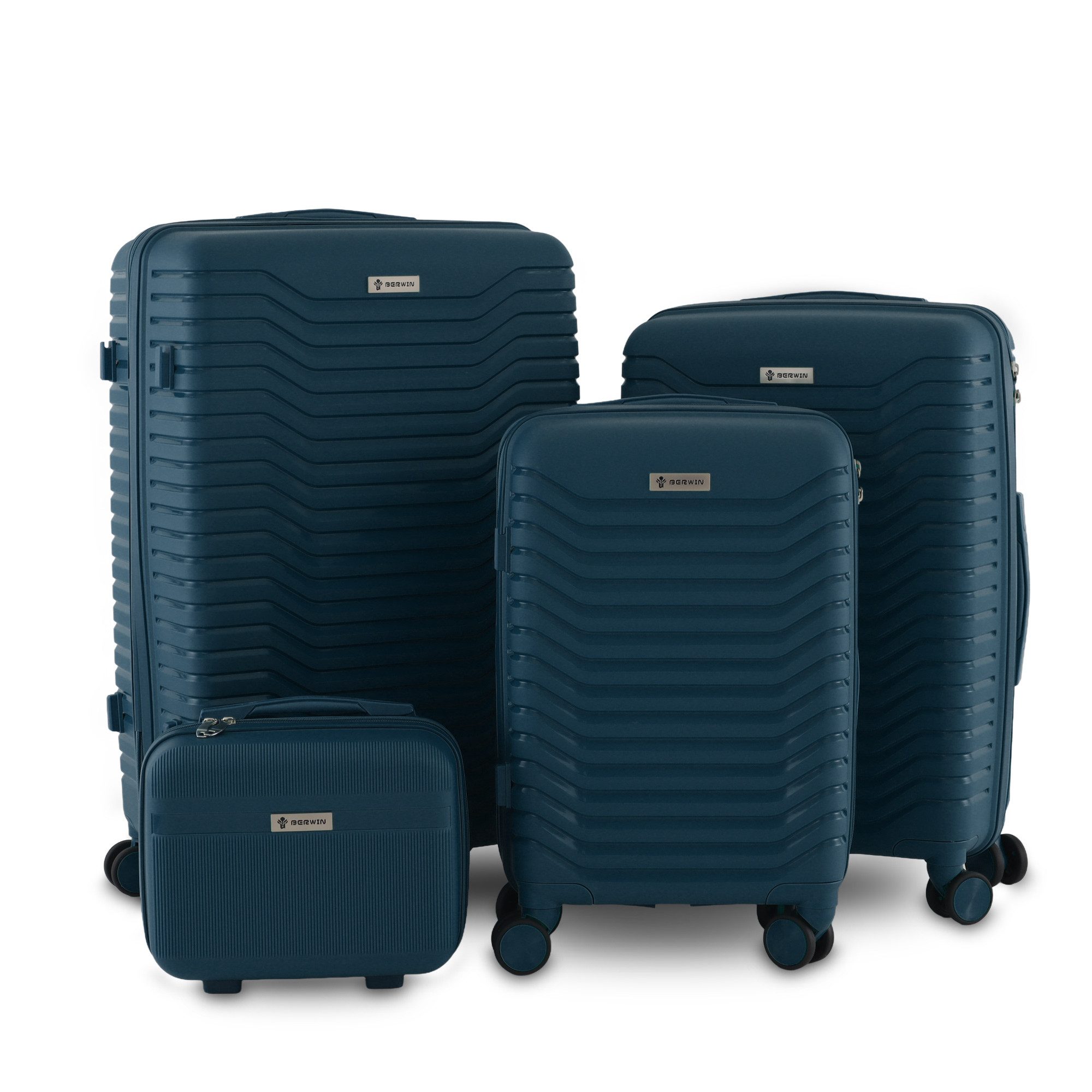 Trolleyset mit Beautycase Modell Calma Ocean Petrol