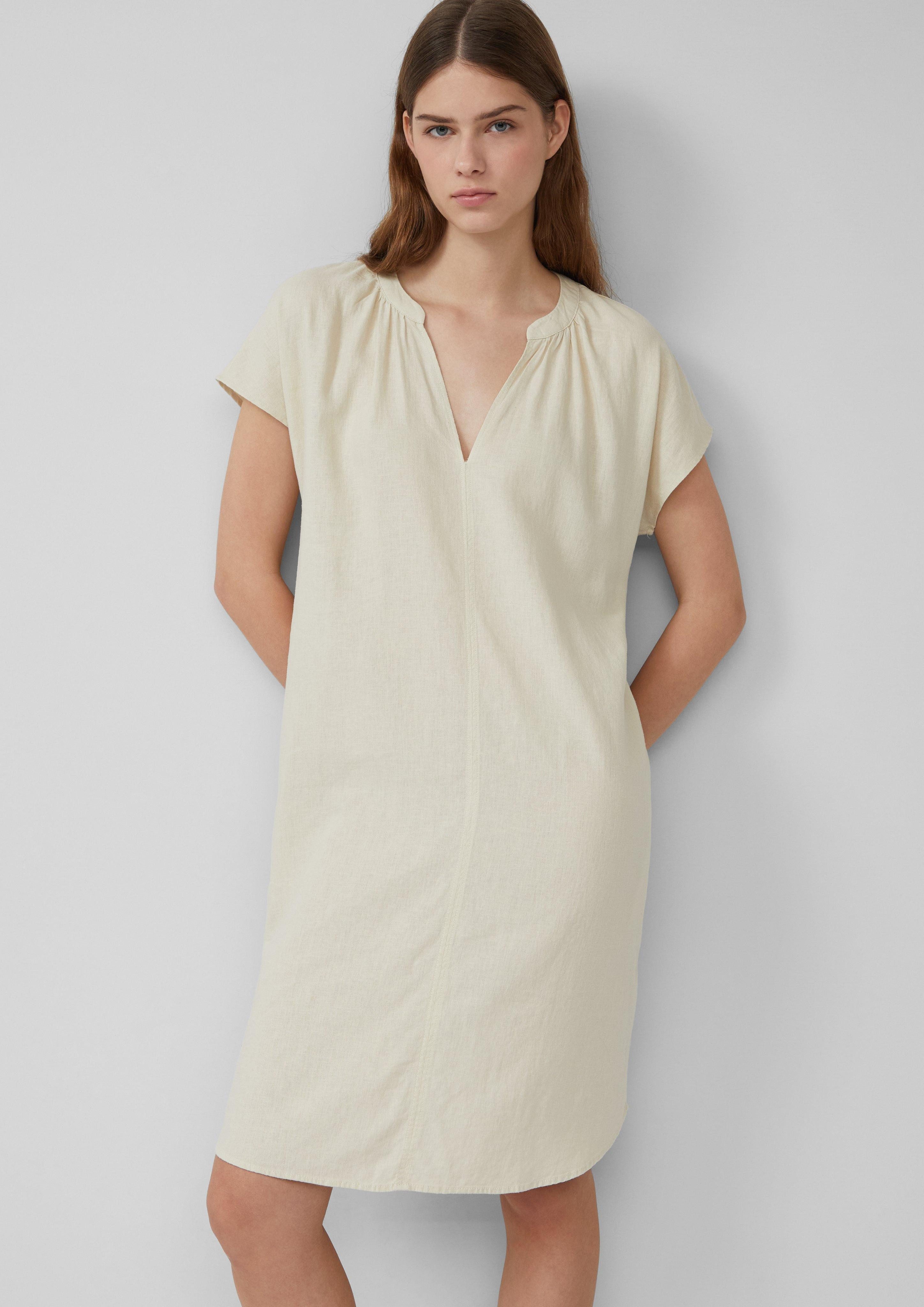 s.Oliver Minikleid Midi-Kleid aus Leinenmix mit günstig online kaufen