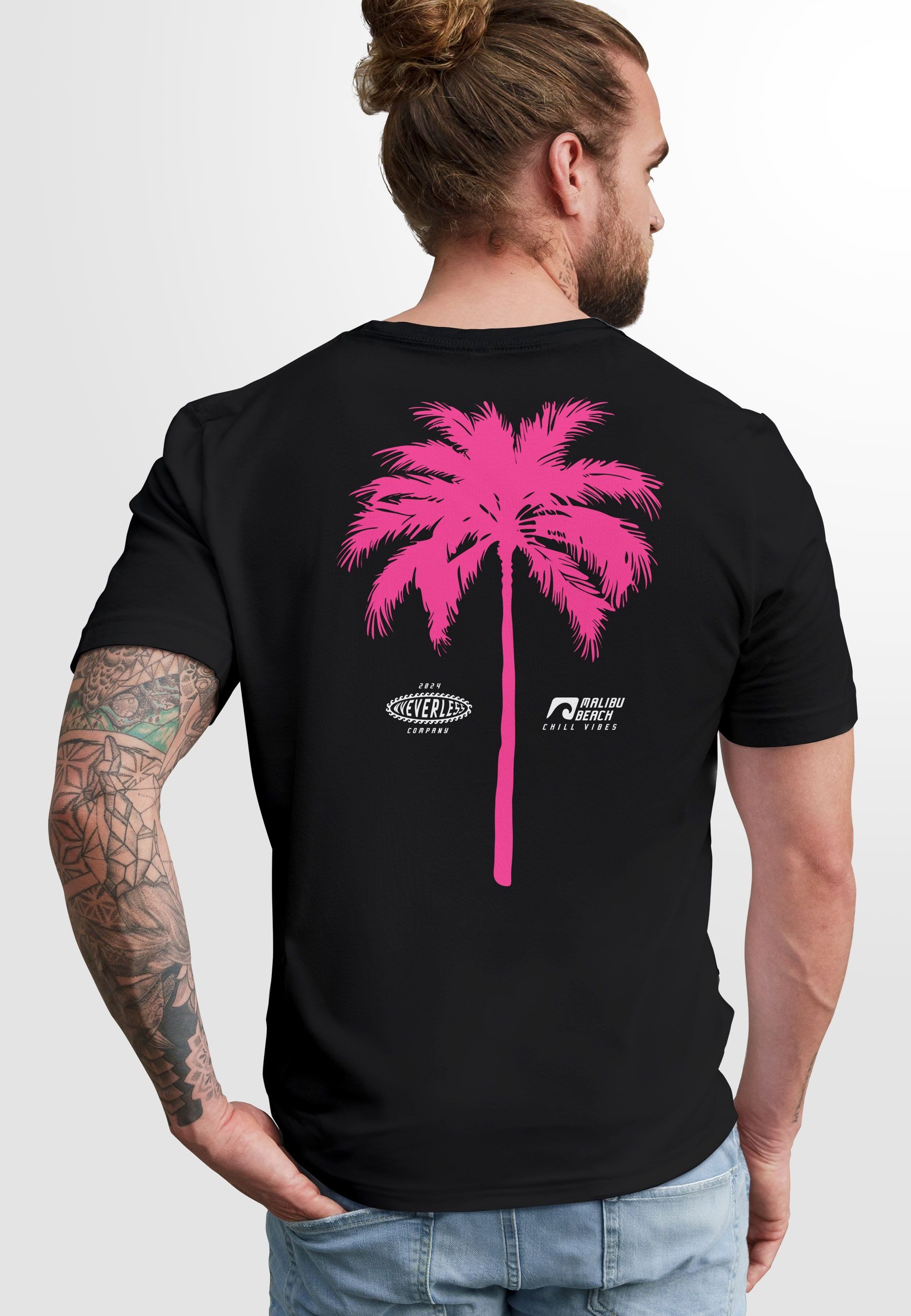 Neverless Print-Shirt Herren T-Shirt mit Palmen-Print günstig online kaufen