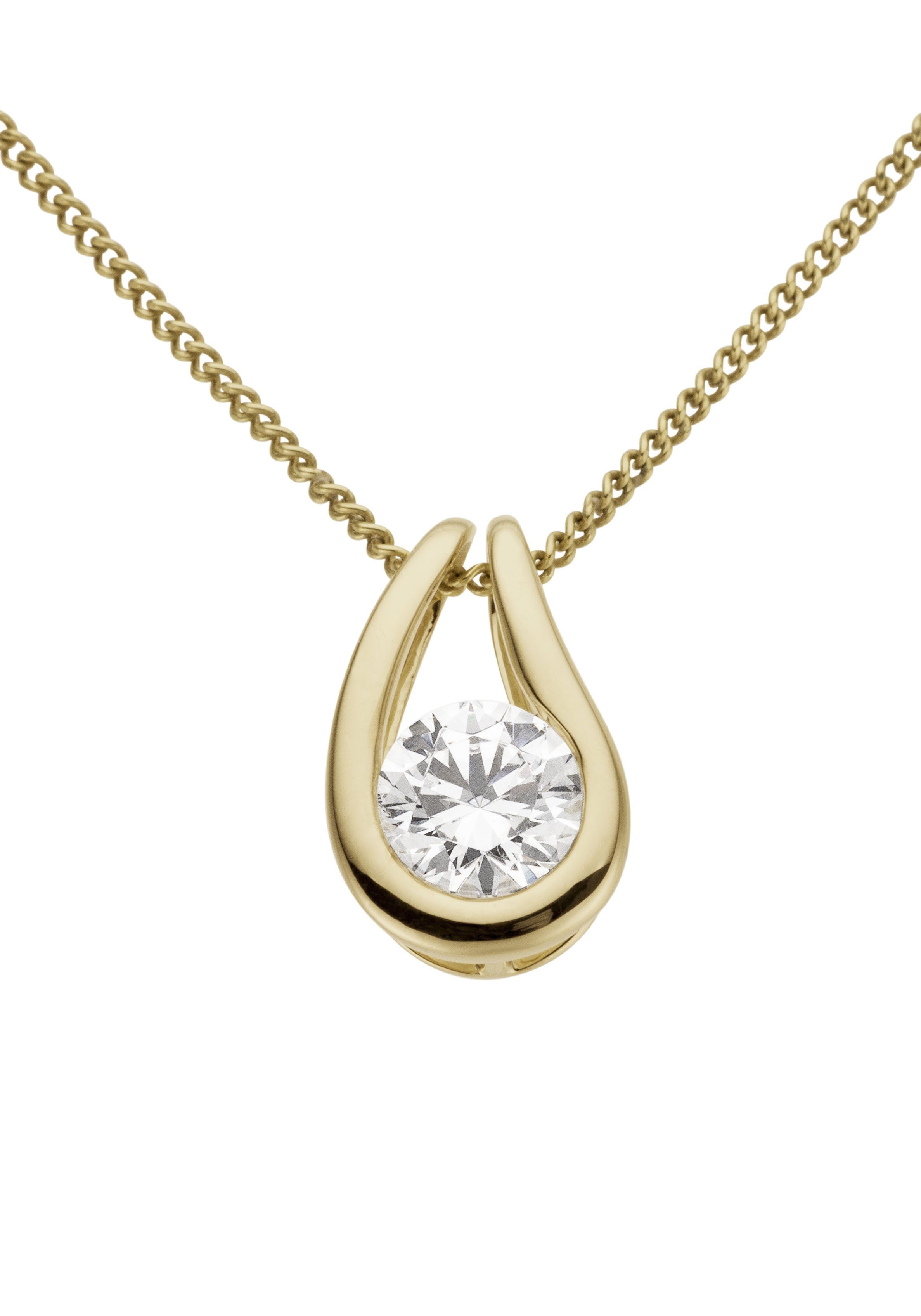 Firetti Kettenanhänger Schmuck Geschenk Gold 333 Halsschmuck Anhänger für Halskette Tropfen, mit Zirkonia (synth)