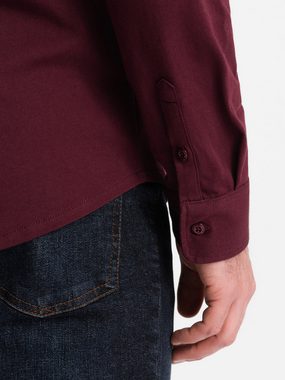 OMBRE Langarmhemd Herren-Shirt aus Baumwolle REGULAR stricken Single-Jersey