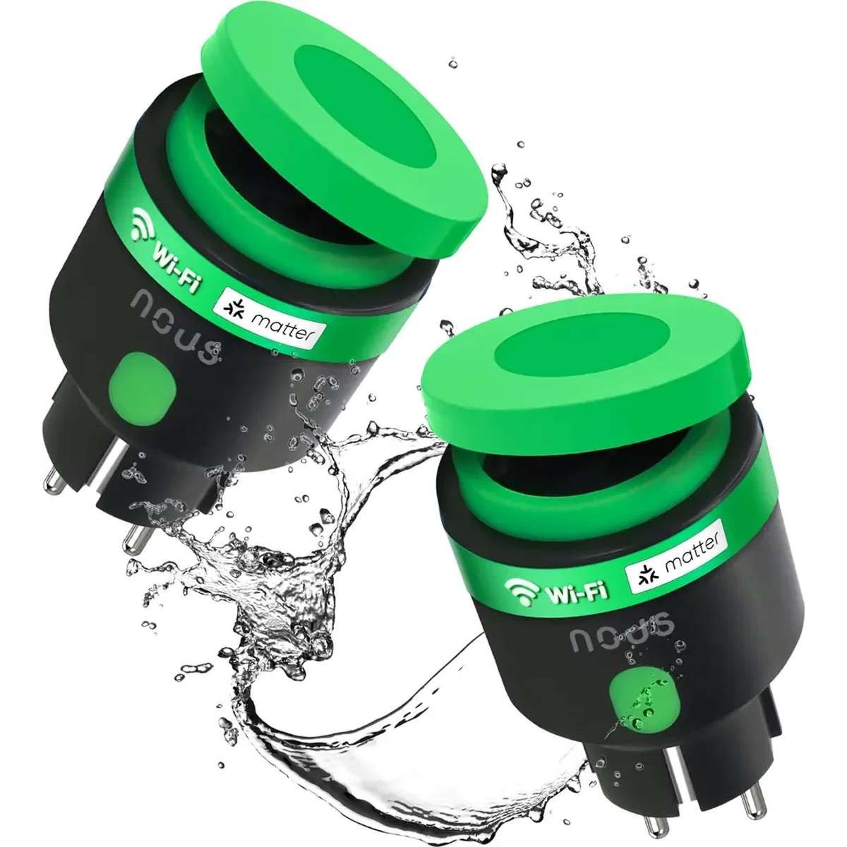 NOUS Funksteckdose A6M Outdoor Plug Matter 2pcs 3680W/16A/Monitoring/Matter