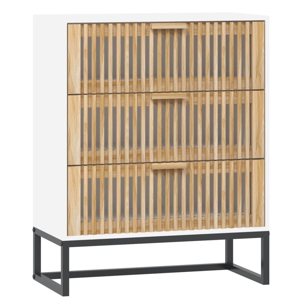 60x30x75 cm Fächerschrank Holzwerkstoff Weiß vidaXL (1-St) Sideboard