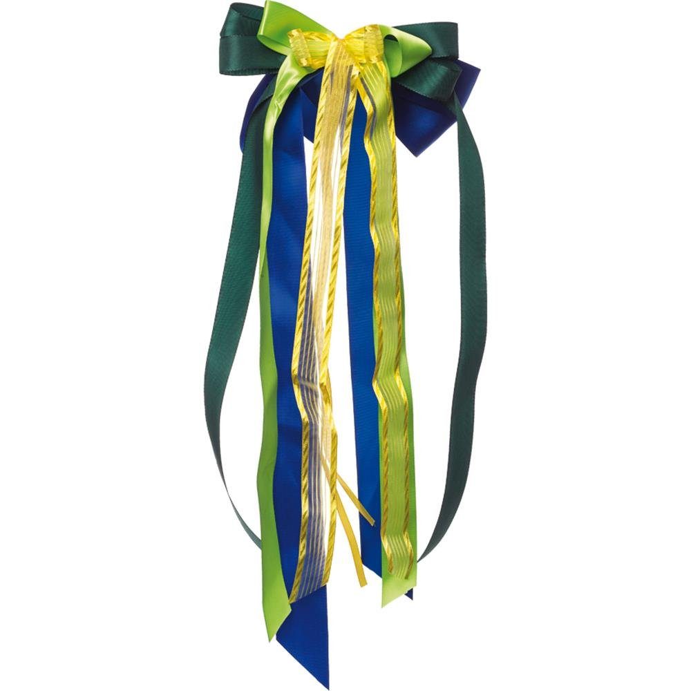 Nestler Schultüte Schleife, Blau / Grün / Gelb, 23 x 50 cm, für Zuckertüte oder Geschenke