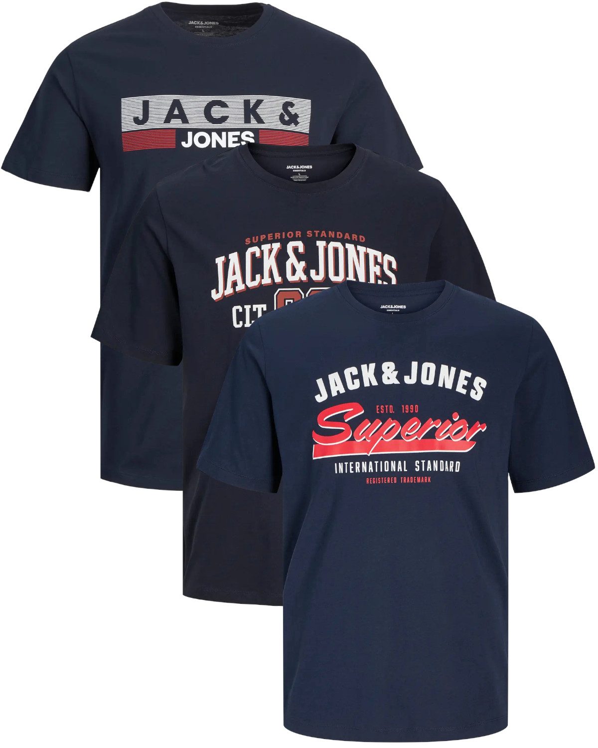 Jack & Jones PlusSize Print-Shirt (Spar-Set, günstig online kaufen
