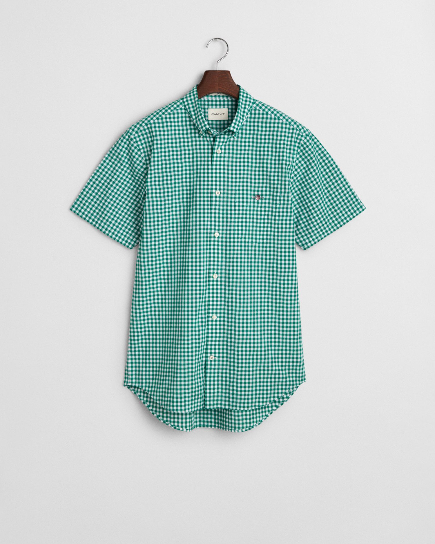 Kurzarmhemd Regular Fit Gingham Popeline Hemd strapazierfähig pflegeleicht kariert