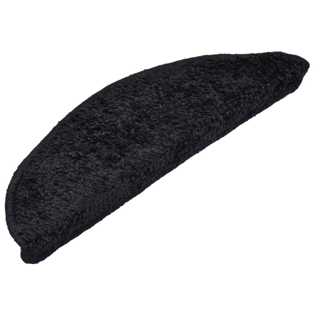 Stufenmatte 56 x 17 x 3 cm Stufenmatten Stufenteppich 15 Stk Treppenmatten Schwarz