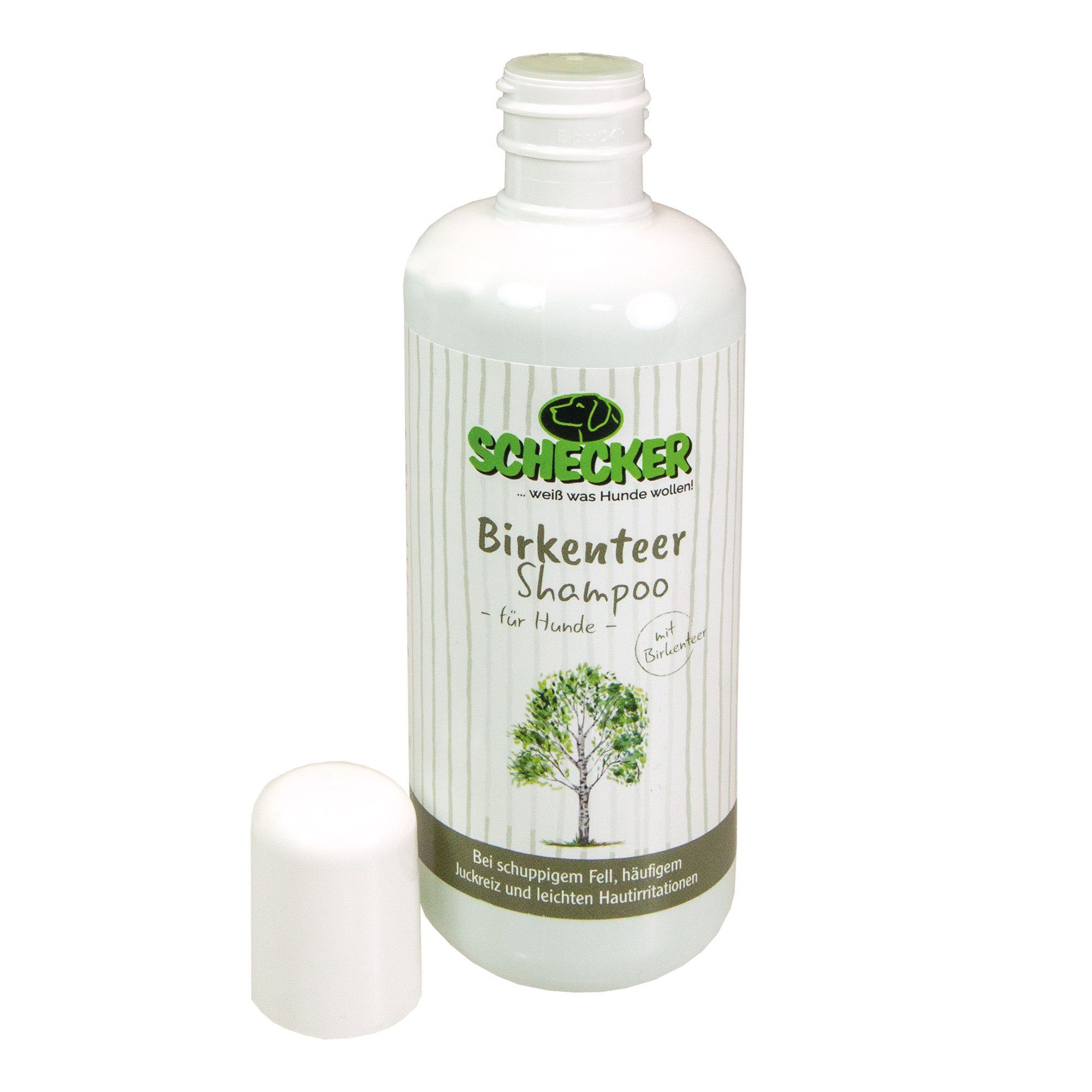 Schecker Tiershampoo Schecker Birkenteer Shampoo gegen Schuppen, 250.0 ml, (1-St), Anwendung bei Schuppen - Juckreiz