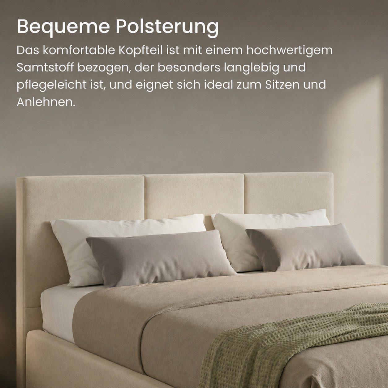 Home Collective Polsterbett Bett Doppelbett Bettgestell mit Lattenrost & Stauraum, mehrere Größen (Größen: 120x200 140x200 160x200 180x200, samtweicher Velourss – Bild 4 von 4