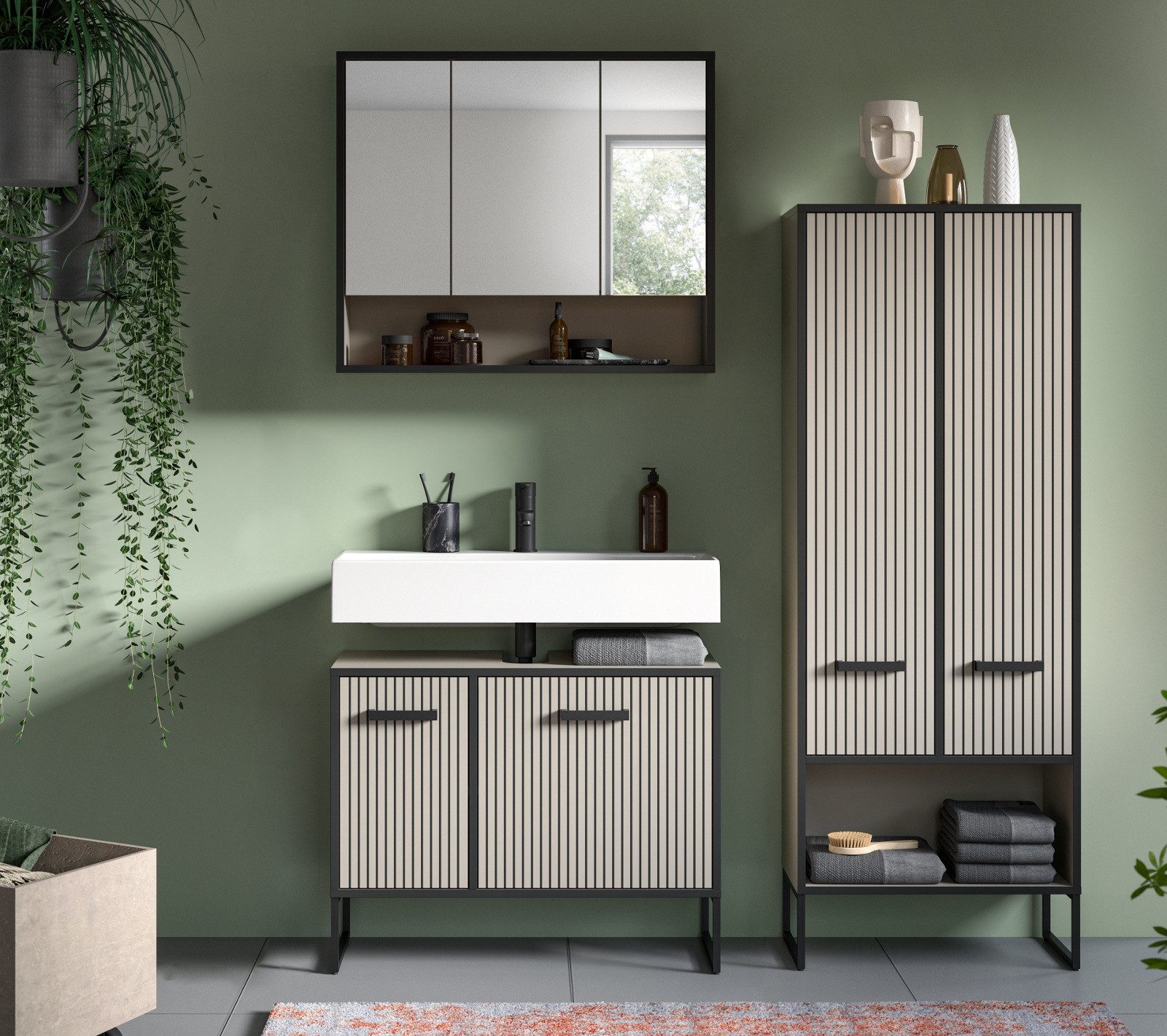 Inn.Furn Badmöbel-Set Scana, (Badezimmer sandfarben mit günstig online kaufen