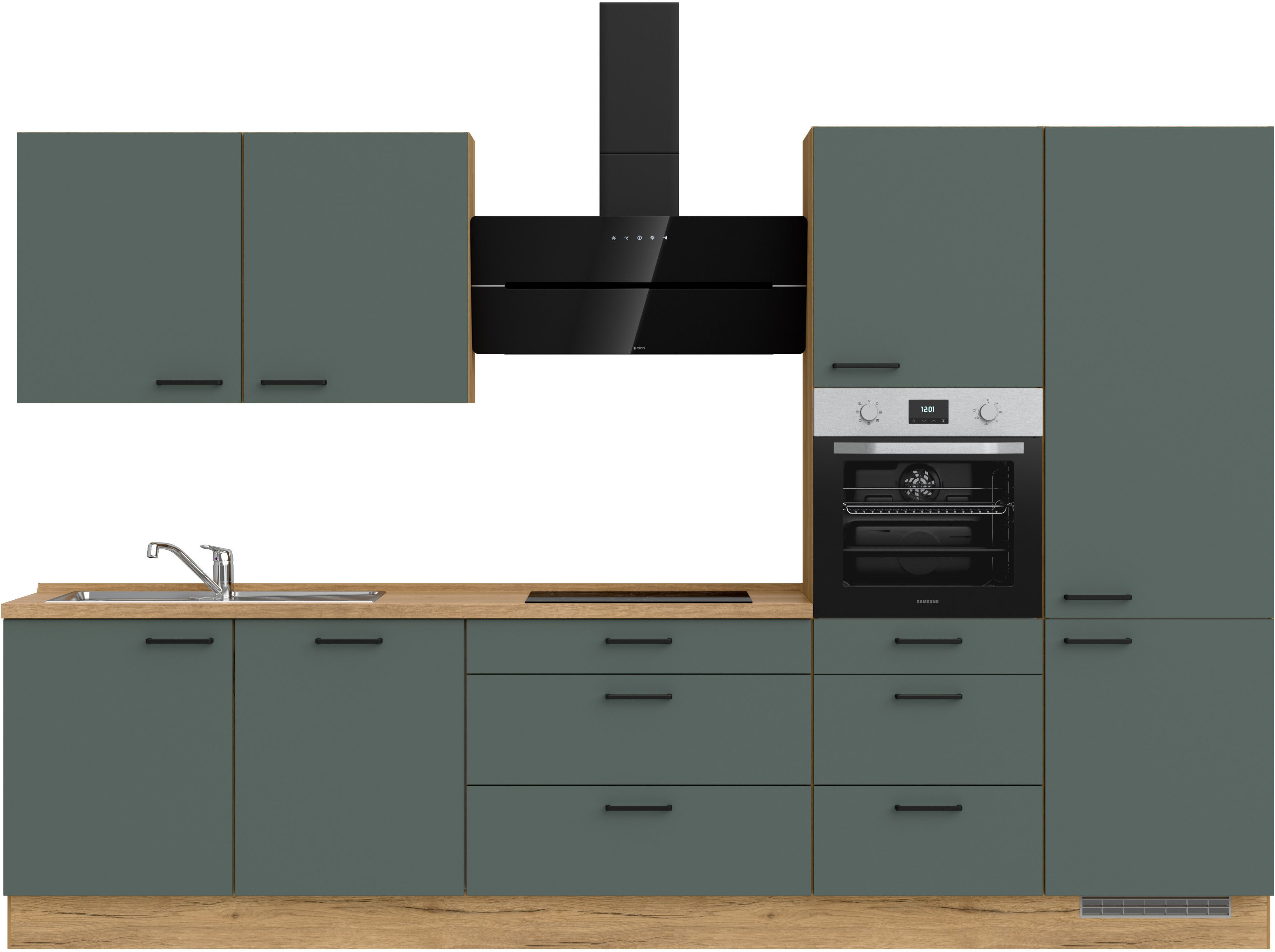 nobilia® Küchenzeile "Easytouch II", vormontiert, Ausrichtung wählbar, Breite 330 cm, wahlw. mit E-Geräten