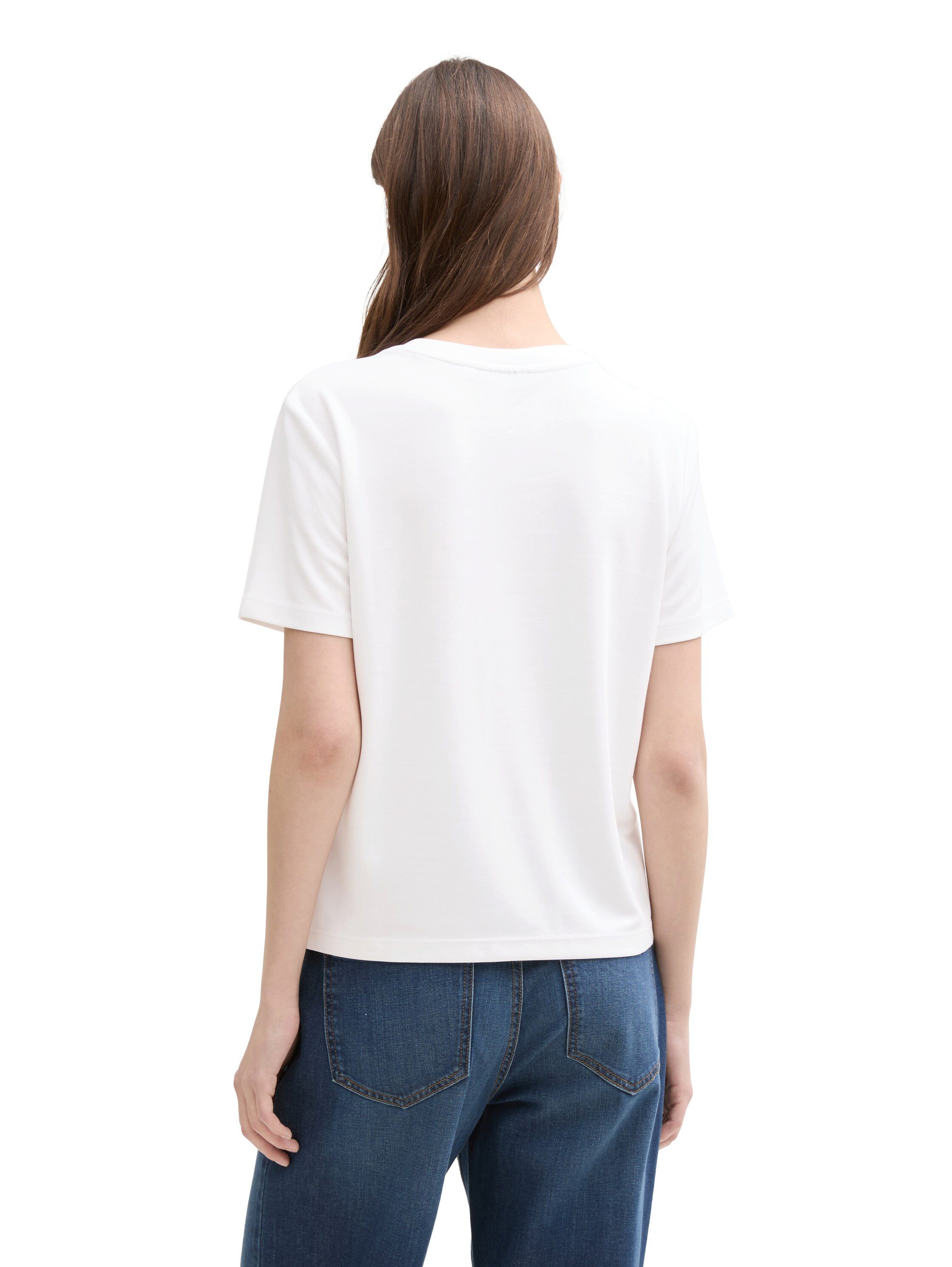 TOM TAILOR Denim Rundhalsshirt mit Rundhalsausschnitt günstig online kaufen