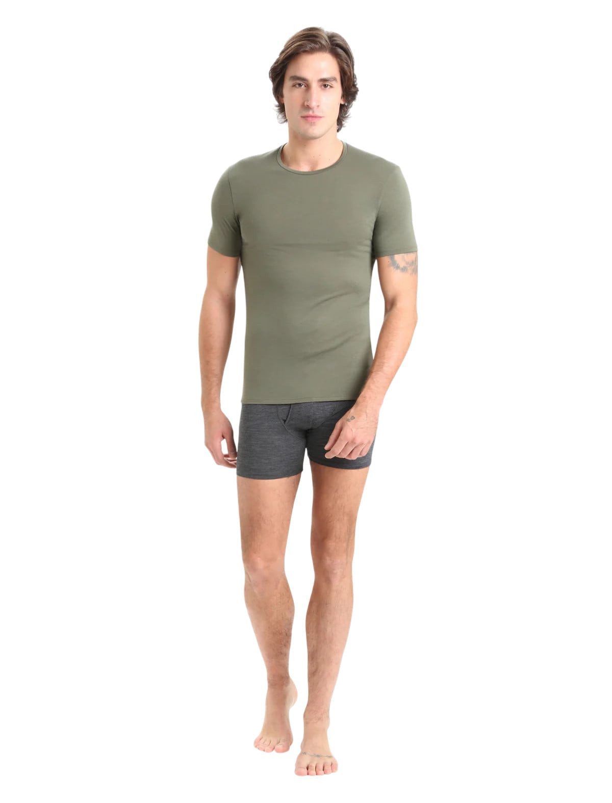Icebreaker T-Shirt Unterwäsche Anatomica SS Crewe (Merinowolle) lodengrün Herren