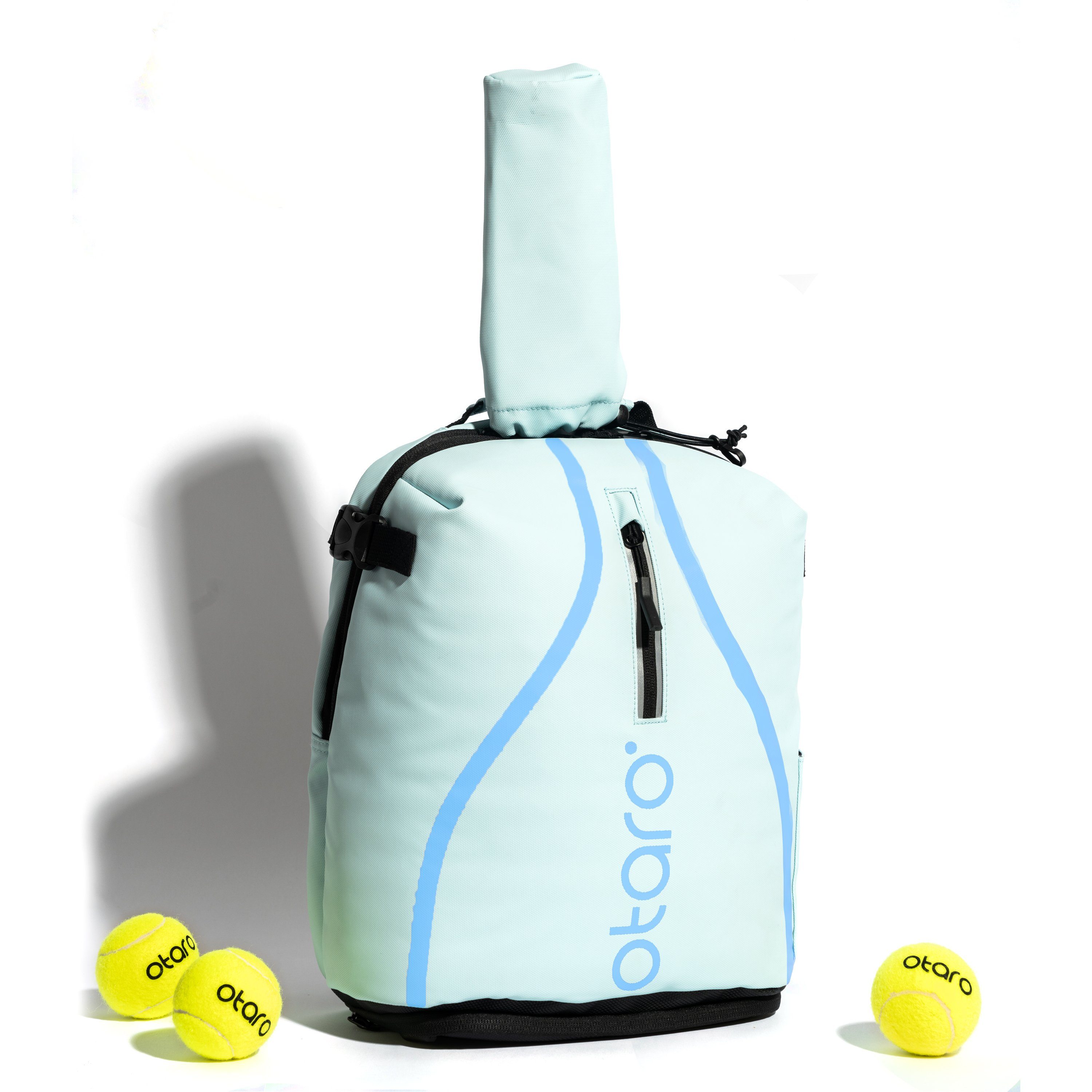 Otaro Tennisrucksack Kinder mit Schuhfach als Sportrucksack Kinder bequeme Polsterung (Wasserabweisende Regenschutzhaube, Für Sport, Schule oder Freizeit), Aus wasserabweisender LKW-Plane