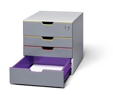 DURABLE Schubladenbox VARICOLOR, Durable 760627 Schubladenbox abschließbar (Varicolor 4 Safe) 4 Fächer