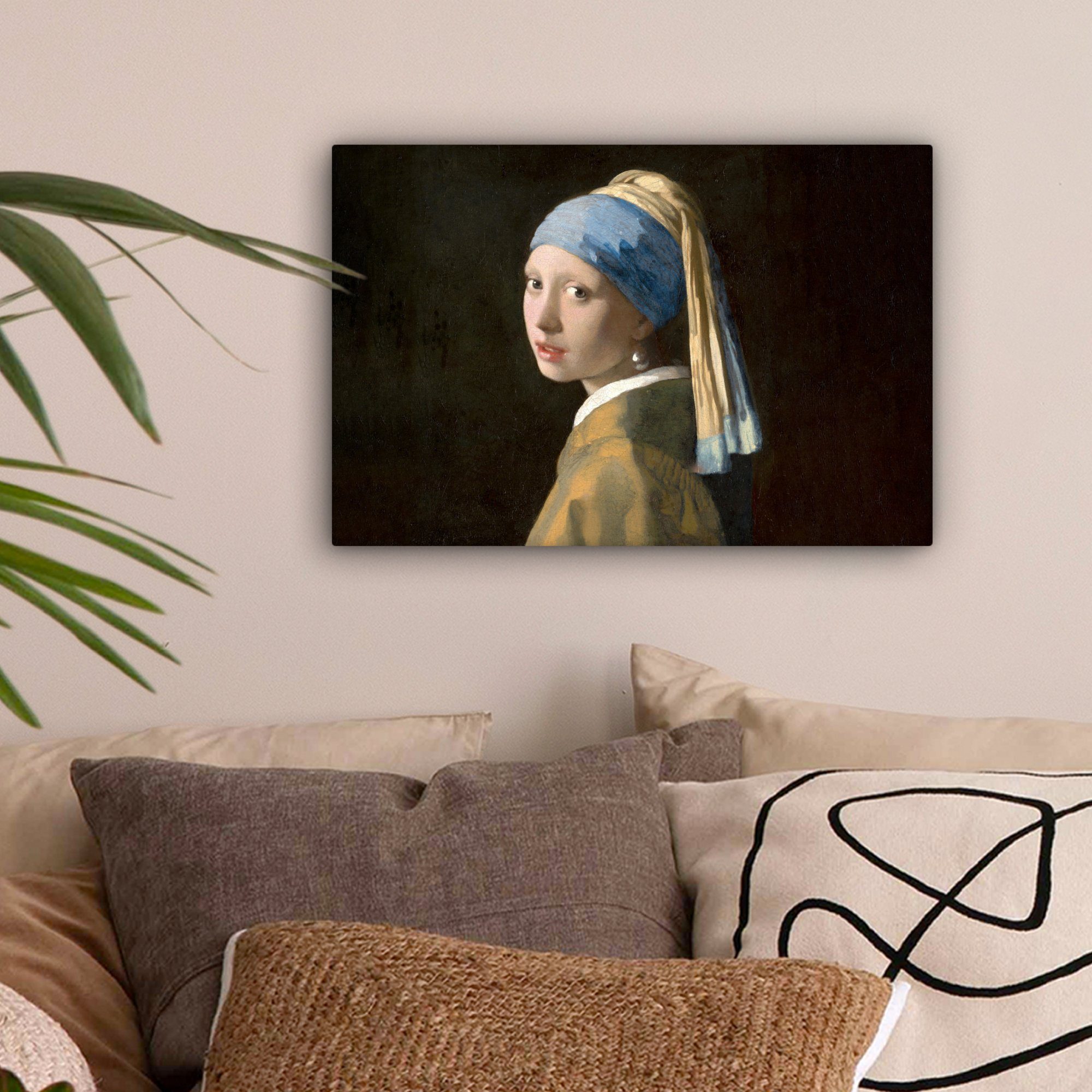 OneMillionCanvasses® Leinwandbild Mädchen mit Perlenohrring - günstig online kaufen