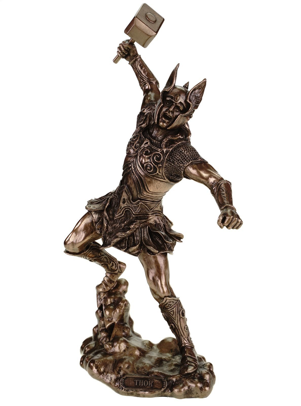 Vogler Dekofigur Nordischer Donnergott Thor Figur 32cm Veronese Bronz. Wikinger Gott