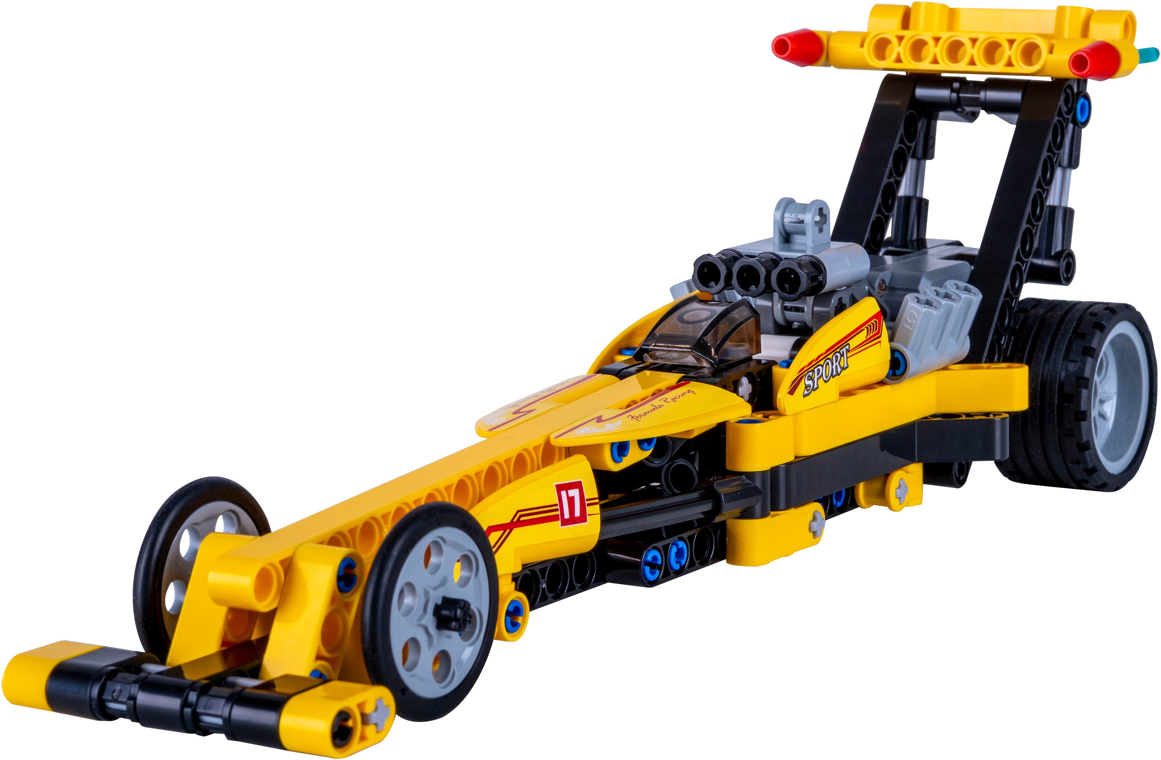 Jamara CaDA, Bricks, Drag Racing gelb (402863) Konstruktions-Spielset, (151 St)