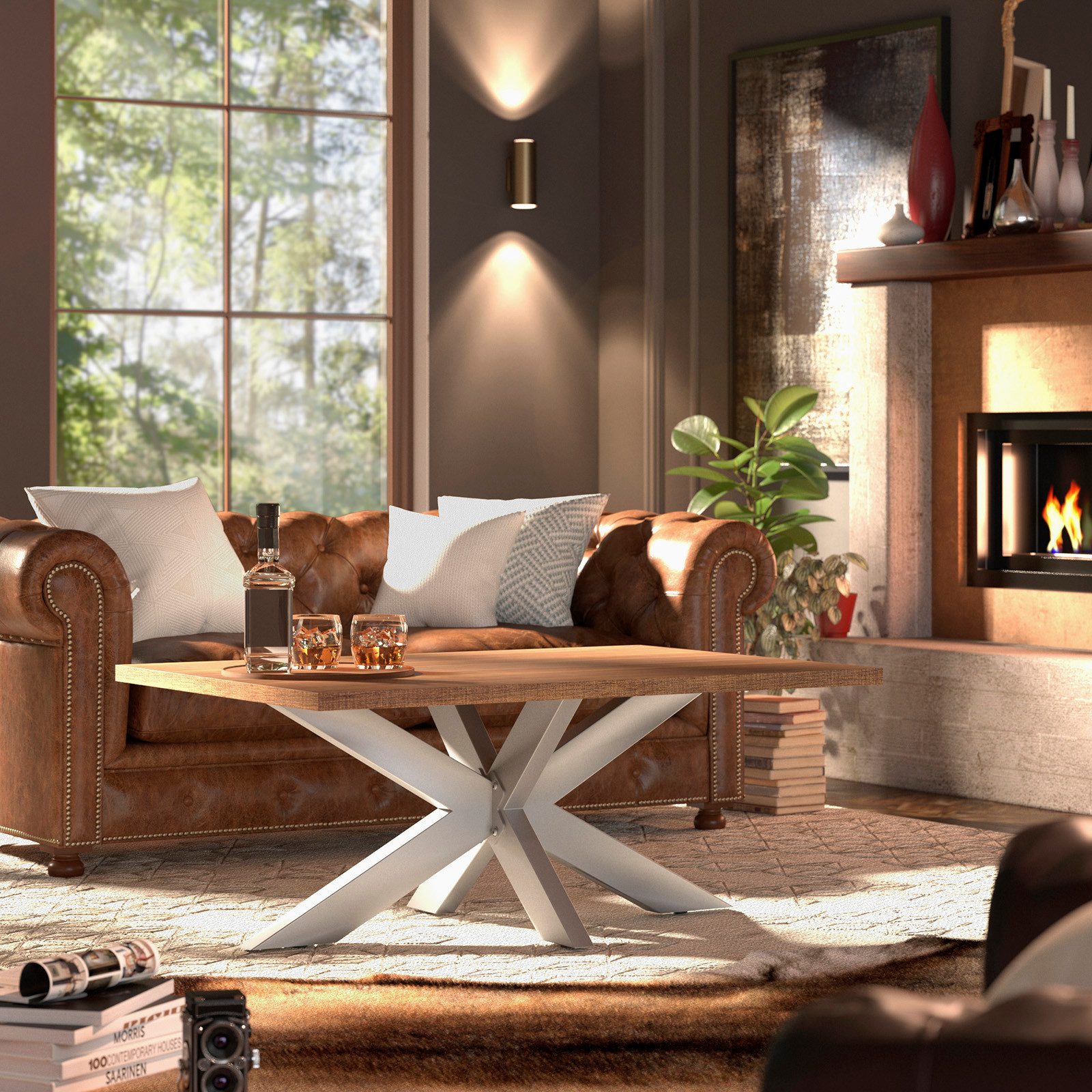 SO-TECH® Tischgestell SPIDER Schwerlast belastbar bis 250 kg, einfache Montage (1-St), Tischfuß für Couchtisch, Edelstahl SS201, 98 x 58 x 43 cm
