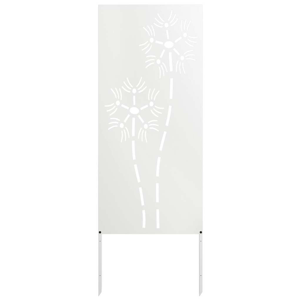 vidaXL Wandbild Garten Sichtschutz-Leinwand Weiß 50 x 140 cm, (1 St)