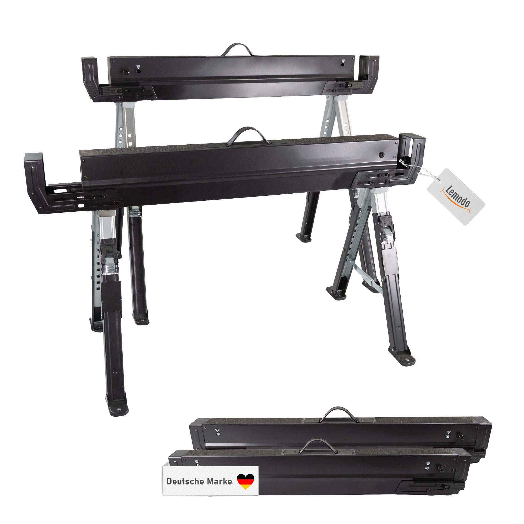 Unterstellbock Arbeitsbock 2er Set höhenverstellbar, Klappbock bis 590 kg