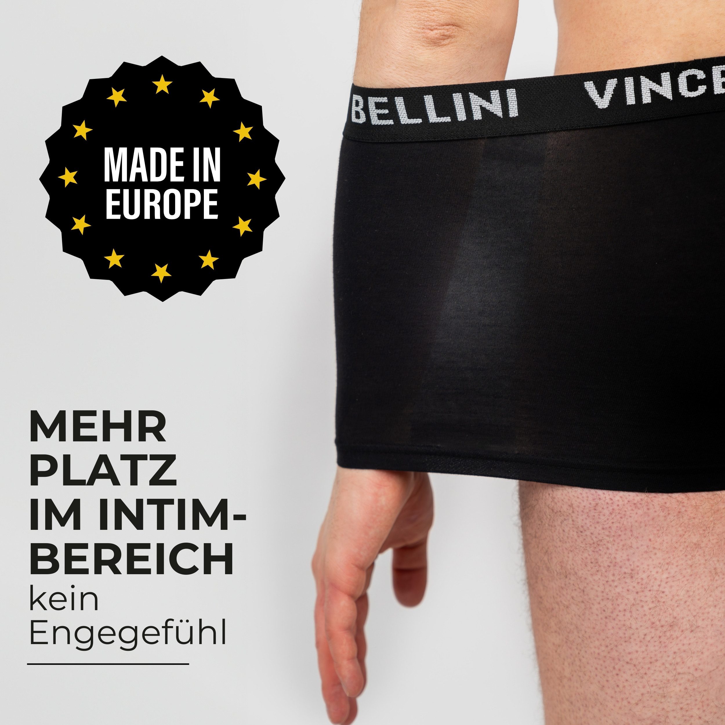 Vincenzo Bellini Boxershorts aus Baumwolle - 3 Farbvarianten - Herren Unterhose (Männer Unterwäsche Spar-Set, 8-St., 8er Set) Doppelt genäht - Ergonomisch & Langlebig - ohne kratzenden Zettel