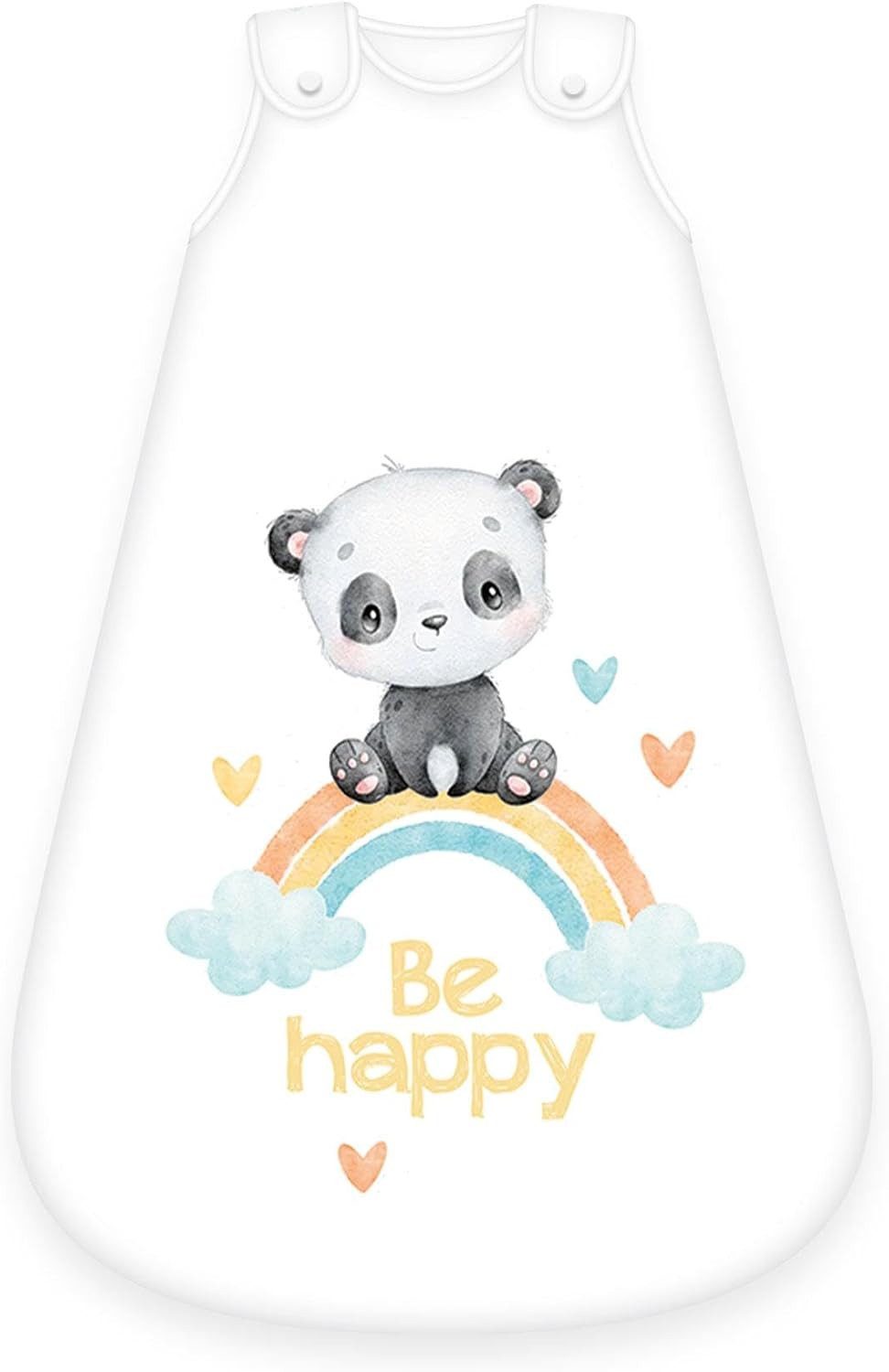 Herding Babyschlafsack Herding Ganzjahres-Schlafsack für Babys Regenbogen Panda Baumwolle (1 tlg., 1 Baby-Schlafsack 70 x 45 cm), Langlebig