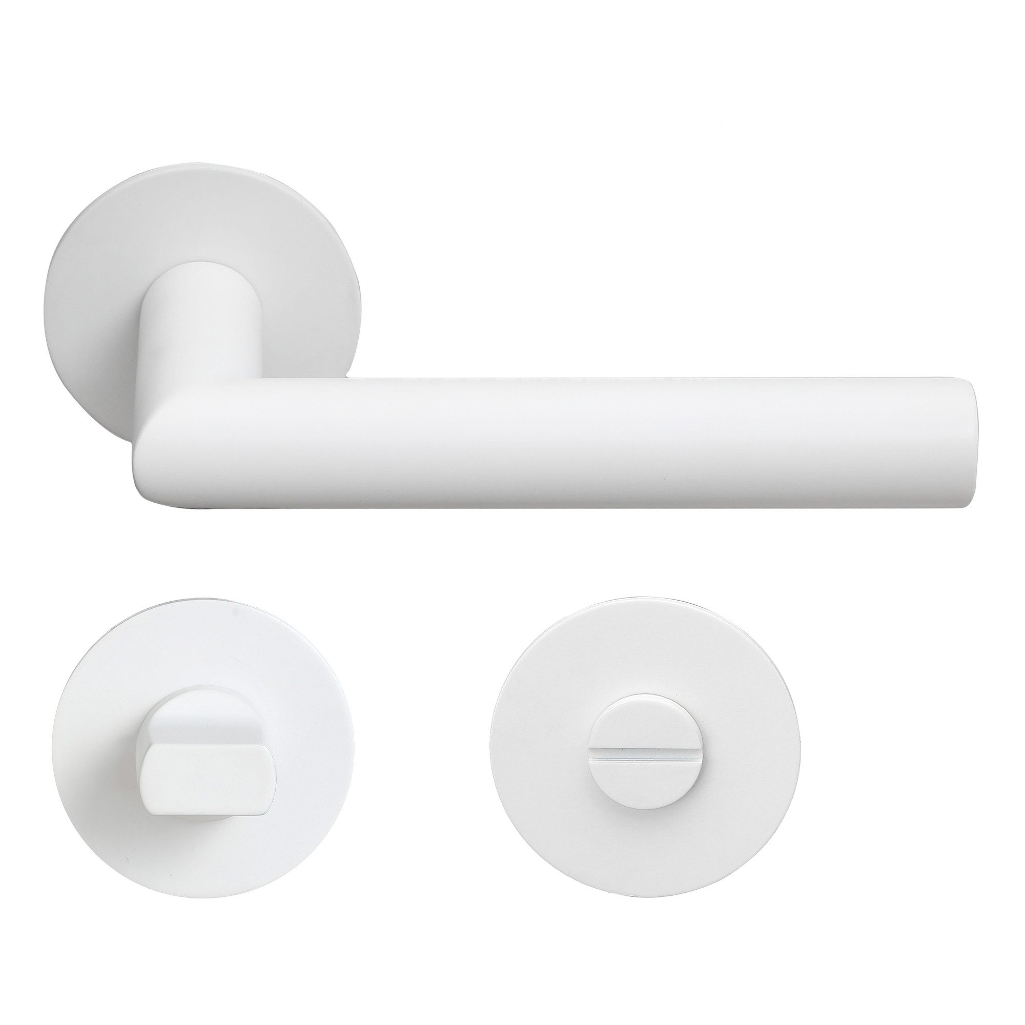 MeinTürgriff Drückergarnitur Toulouse Flachrosette weiß Türgriff eckig Rose günstig online kaufen