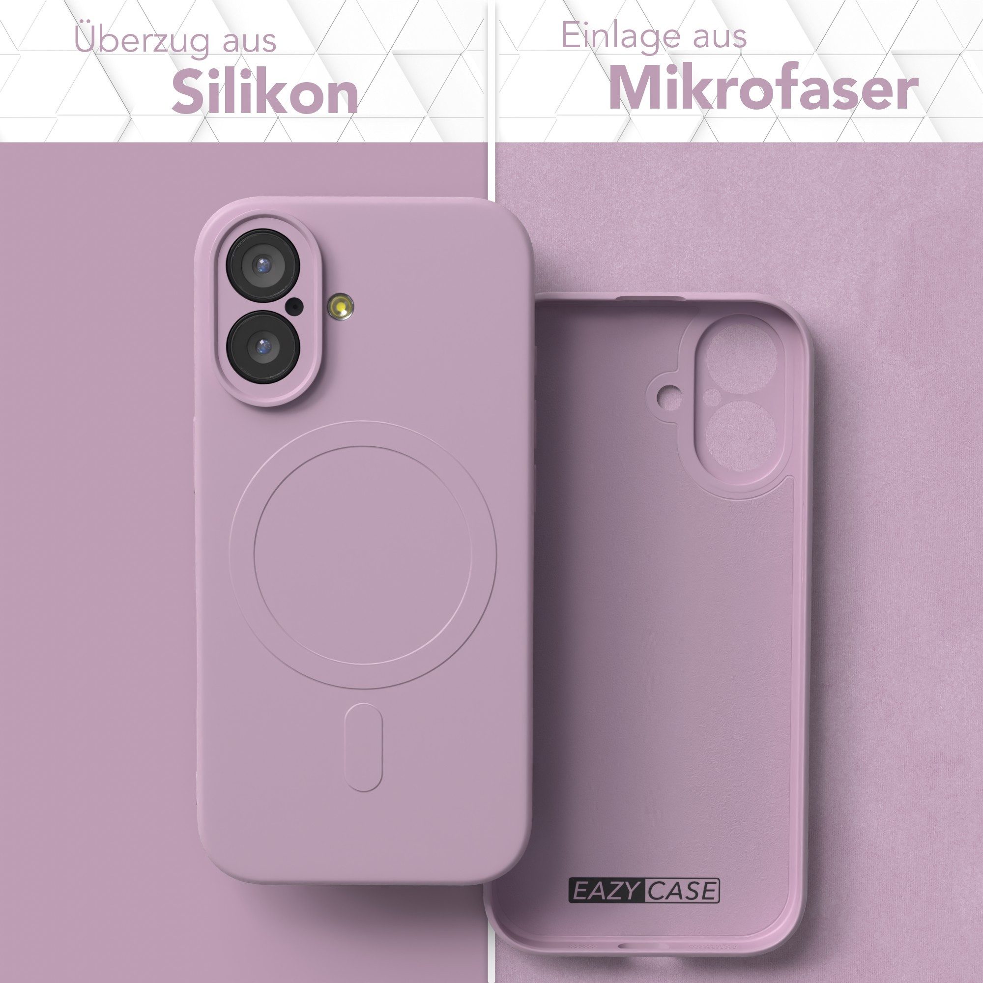 EAZY CASE Handyhülle für Apple iPhone 17 Hülle Silikon 6,3 Zoll, MagSafe Slimcover Kameraschutz Qi-Charging Softcover weich Flieder