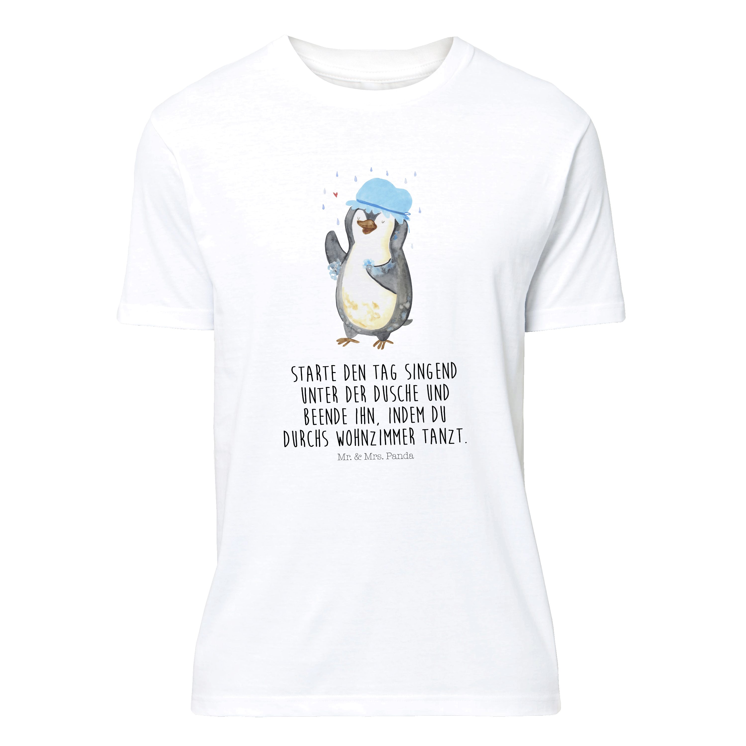 T-Shirt Pinguin duscht - Weiß - T-Shirt, Shirt