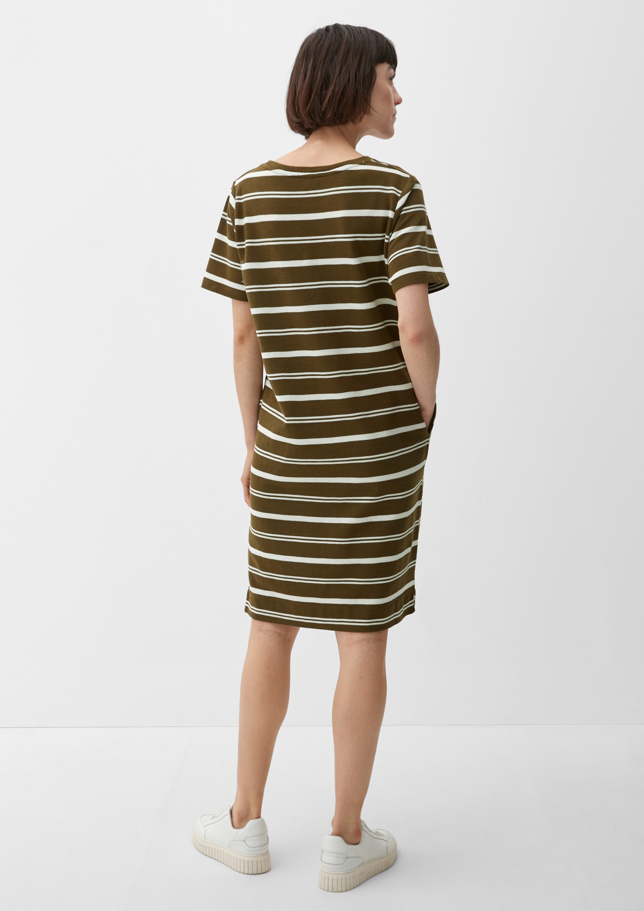 s.Oliver Midikleid Kleid Midi-Kleid mit Ringelmuster
