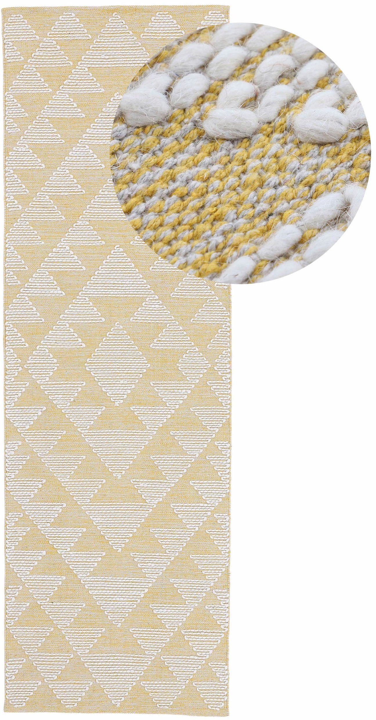 Baumwolle reine Höhe: rechteckig, mm, Hoch-Tief geometrisch, Effekt, gelb Durry, Handweb, 5 carpetfine, Läufer Kelim handgewebt,