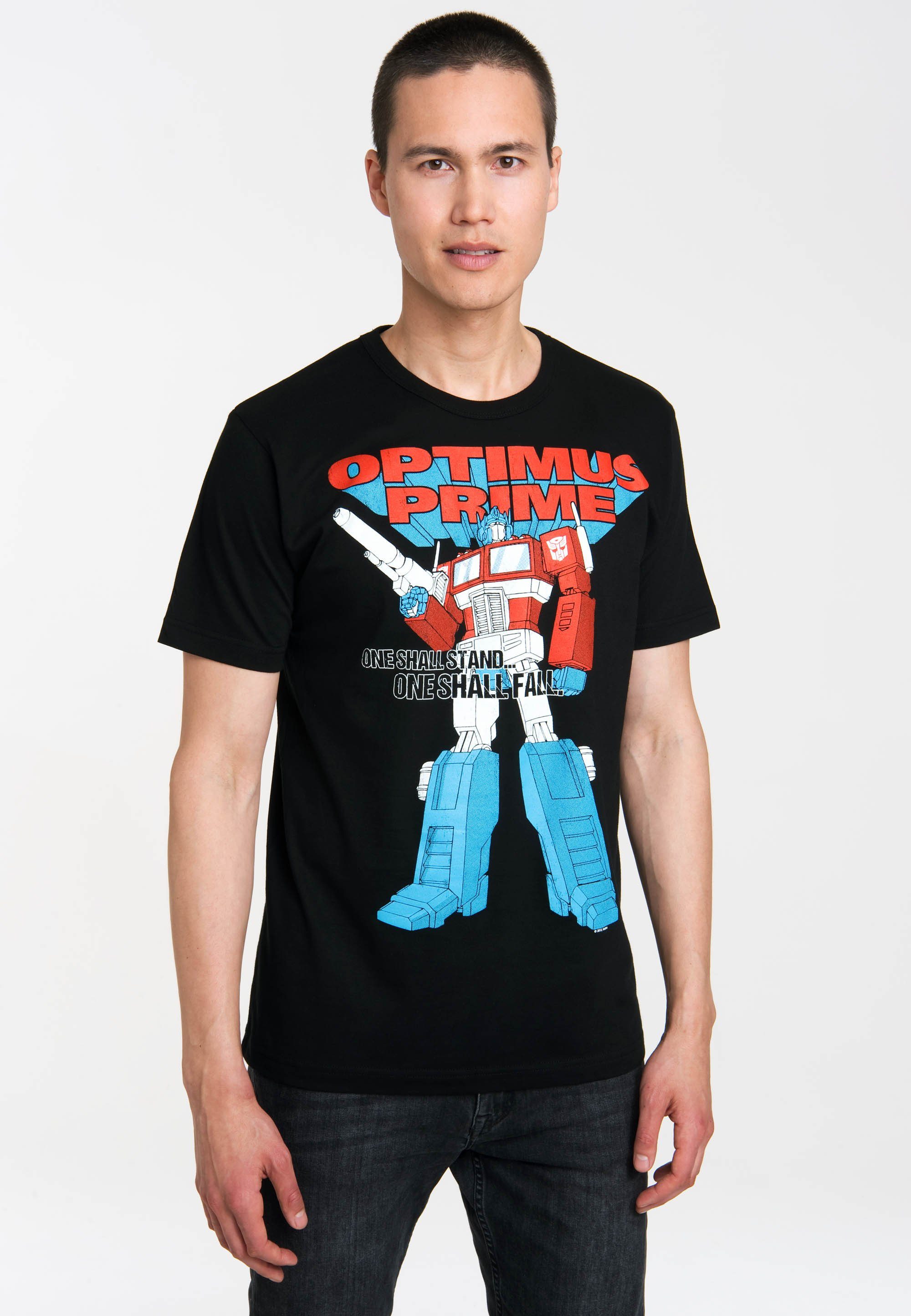 lässigem Print LOGOSHIRT - mit Transformers T-Shirt Optimus Prime