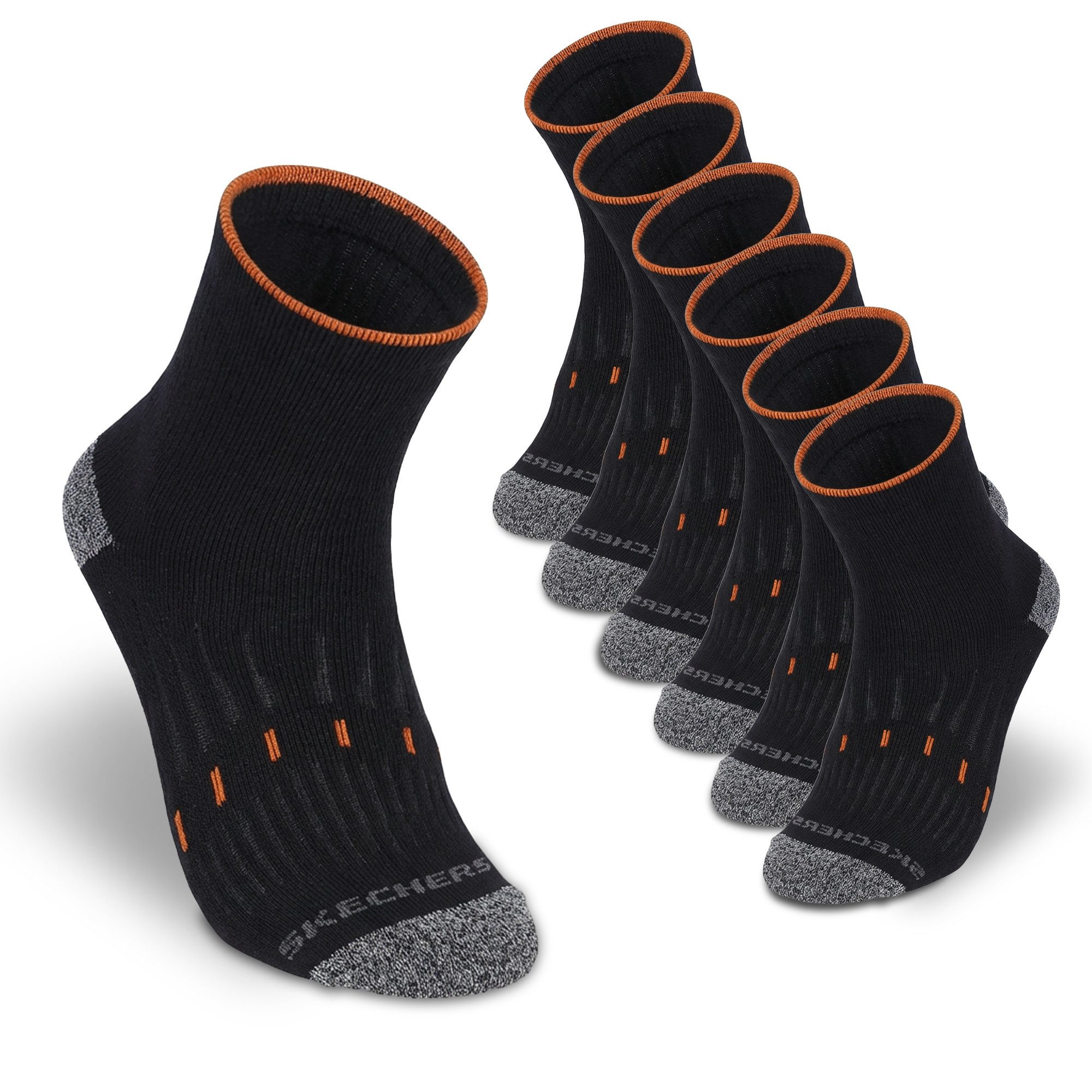 Skechers Arbeitssocken Socken Herren Damen Multi Pack - Mesh Belüftungstechnologie (3er und 6er Pack) Robustes Material und bequemer Tragekomfort - Fußgewölbe-Unterstützung