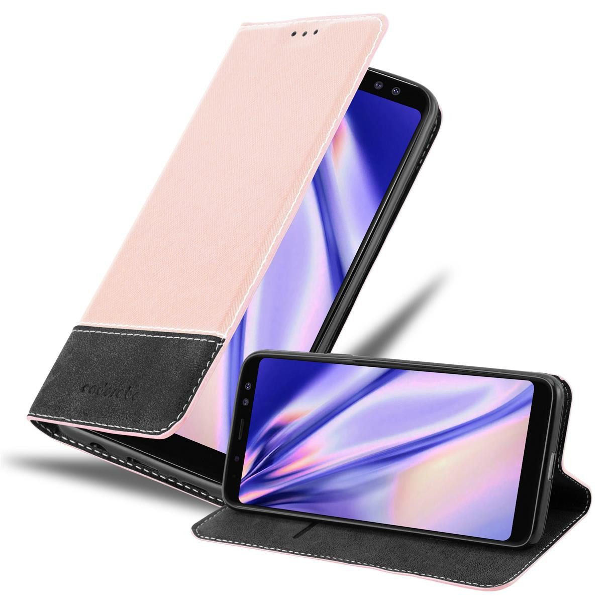 Cadorabo Handyhülle für Samsung Galaxy A8 2018 Hülle Samsung Galaxy A8 2018, Klappbare Handy Schutzhülle - Hülle - mit Standfunktion und Kartenfach