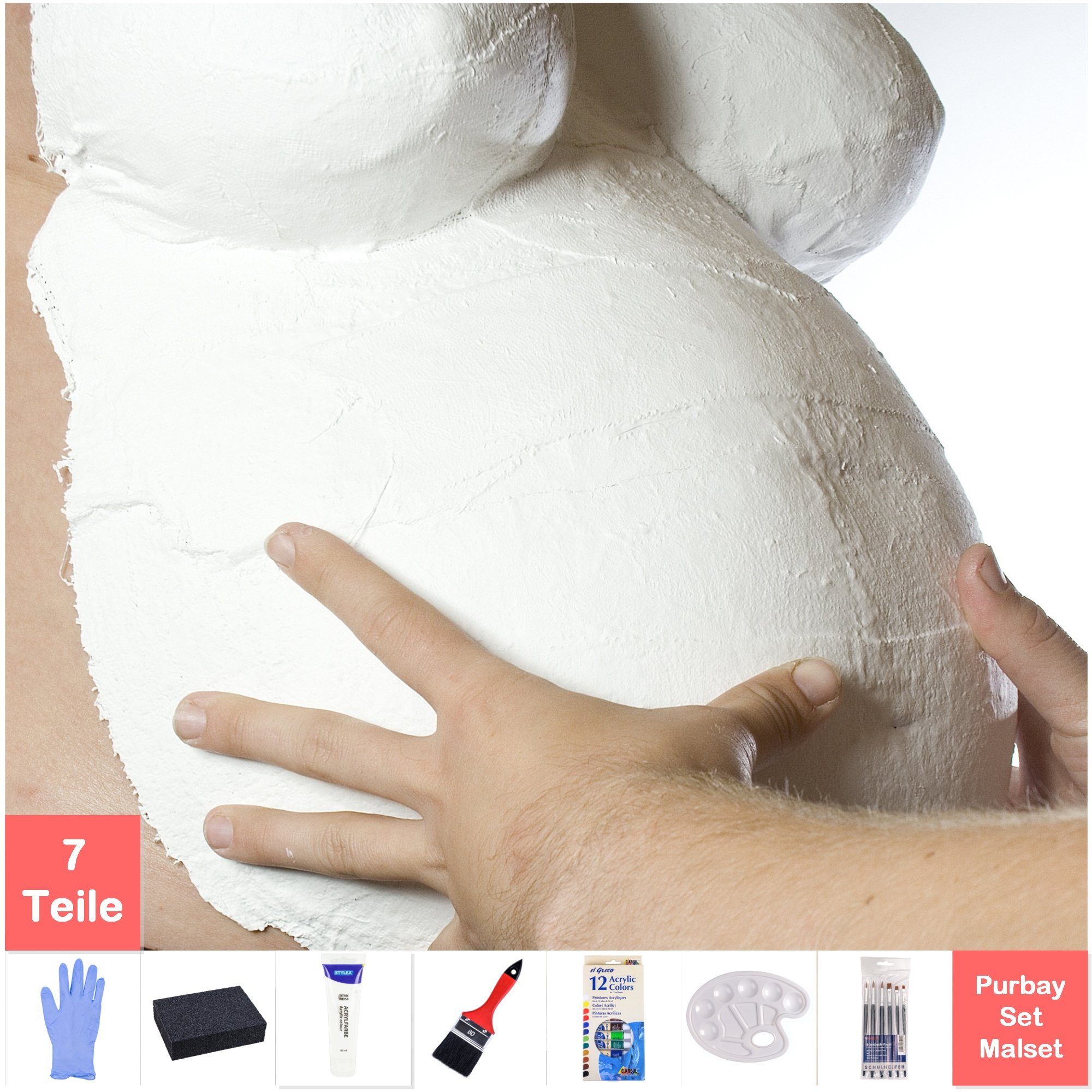 Handabdruck-Set Purbay Premium Babybauch Gipsabdruck Set MALSET