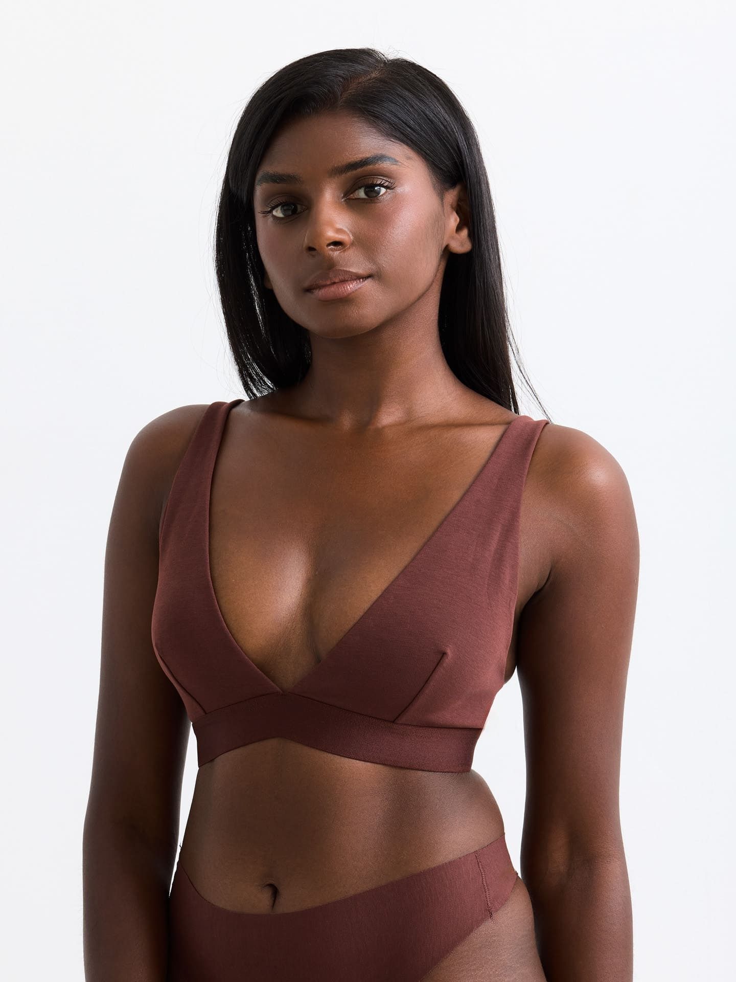 Erlich Textil Bügelloser BH CASUAL COTTON PLUNGE BH IM 2er PACK (2-tlg)