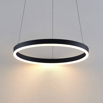Arcchio LED-Hängeleuchte Albiona, dimmbar, LED-Leuchtmittel fest verbaut, warmweiß, Modern, Metall, Acryl, Schwarz, weiß, 1 flammig, inkl. Leuchtmittel